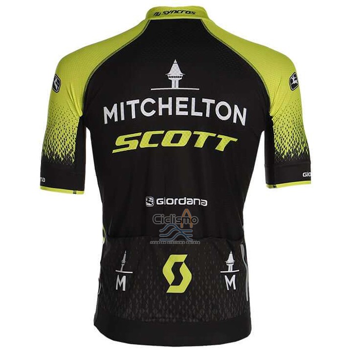 Mitchelton-scott Ropa Ciclismo Culotte Corto 2020 Mangas Cortas Negro AMarillo